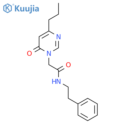 2-(6-oxo-4-propyl-1,6-dihydropyrimidin-1-yl)-N-(2-phenylethyl)acetamide structure