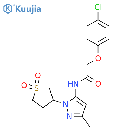 2-(4-chlorophenoxy)-N-1-(1,1-dioxo-1lambda6-thiolan-3-yl)-3-methyl-1H-pyrazol-5-ylacetamide structure