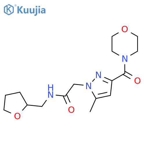 2-5-methyl-3-(morpholine-4-carbonyl)-1H-pyrazol-1-yl-N-(oxolan-2-yl)methylacetamide structure