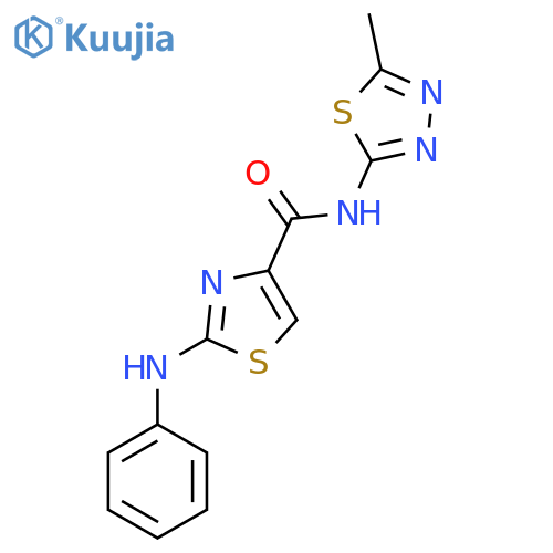 N-(5-methyl-1,3,4-thiadiazol-2-yl)-2-(phenylamino)-1,3-thiazole-4-carboxamide structure