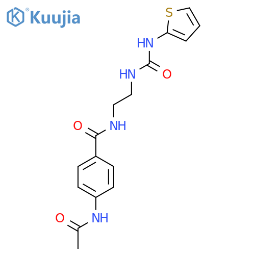 4-acetamido-N-(2-{(thiophen-2-yl)carbamoylamino}ethyl)benzamide structure