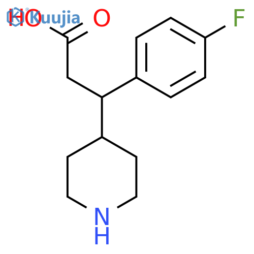 3-(4-Fluorophenyl)-3-(piperidin-4-yl)propanoic acid structure