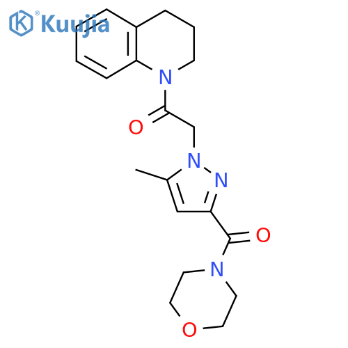 2-5-methyl-3-(morpholine-4-carbonyl)-1H-pyrazol-1-yl-1-(1,2,3,4-tetrahydroquinolin-1-yl)ethan-1-one structure