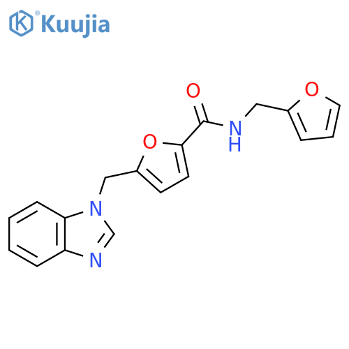 5-(1H-1,3-benzodiazol-1-yl)methyl-N-(furan-2-yl)methylfuran-2-carboxamide structure