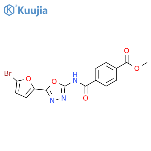 methyl 4-{5-(5-bromofuran-2-yl)-1,3,4-oxadiazol-2-ylcarbamoyl}benzoate structure