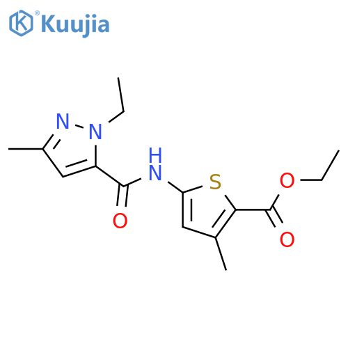 ethyl 5-(1-ethyl-3-methyl-1H-pyrazole-5-amido)-3-methylthiophene-2-carboxylate structure