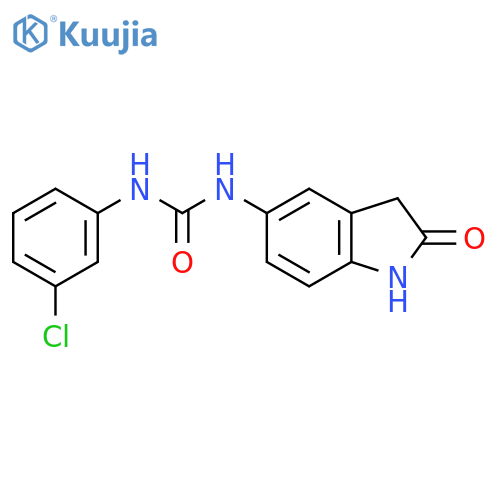 1-(3-chlorophenyl)-3-(2-oxo-2,3-dihydro-1H-indol-5-yl)urea structure