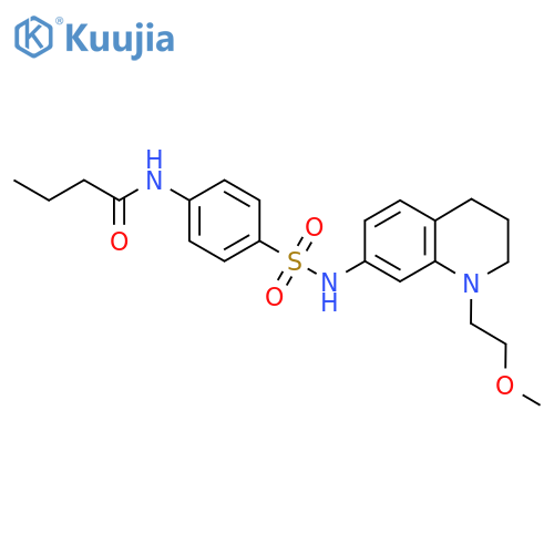 N-(4-{1-(2-methoxyethyl)-1,2,3,4-tetrahydroquinolin-7-ylsulfamoyl}phenyl)butanamide structure