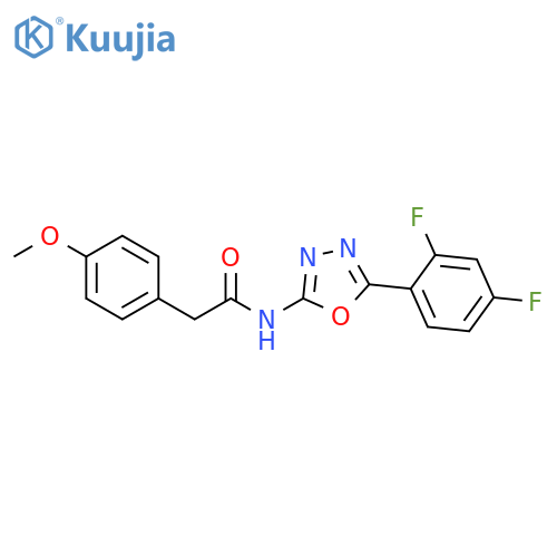 N-5-(2,4-difluorophenyl)-1,3,4-oxadiazol-2-yl-2-(4-methoxyphenyl)acetamide structure