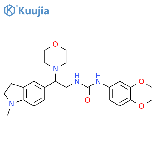 1-(3,4-dimethoxyphenyl)-3-2-(1-methyl-2,3-dihydro-1H-indol-5-yl)-2-(morpholin-4-yl)ethylurea structure