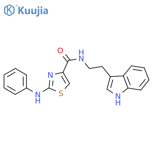 N-2-(1H-indol-3-yl)ethyl-2-(phenylamino)-1,3-thiazole-4-carboxamide structure