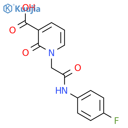 1-[(4-Fluoro-phenylcarbamoyl)-methyl]-2-oxo-1,2-dihydro-pyridine-3-carboxylic acid structure