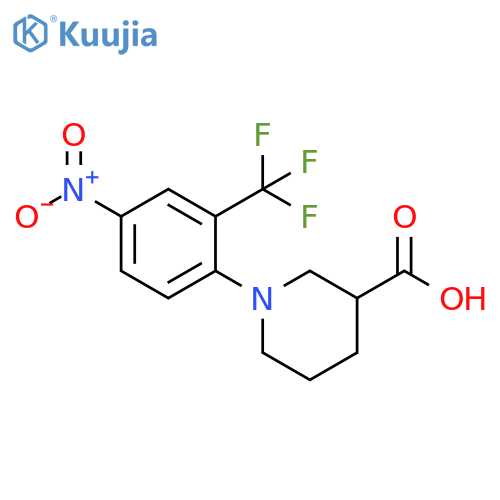 1-4-Nitro-2-(trifluoromethyl)phenyl-3-piperidinecarboxylic Acid structure
