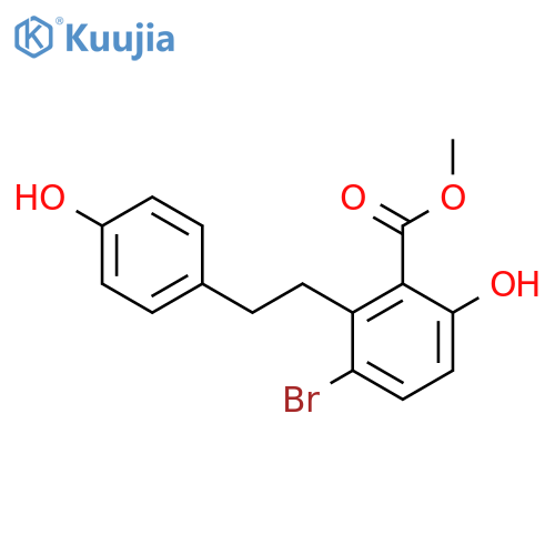 3-Bromo-6-hydroxy-2-[2-(4-hydroxy-phenyl)-ethyl]-benzoic acid methyl ester structure