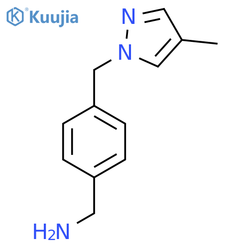 {4-(4-methyl-1H-pyrazol-1-yl)methylphenyl}methanamine structure