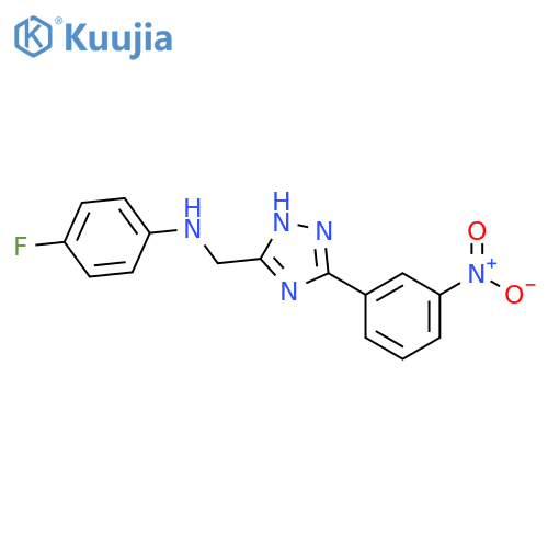 4-Fluoro-N-((5-(3-nitrophenyl)-1H-1,2,4-triazol-3-yl)methyl)aniline structure