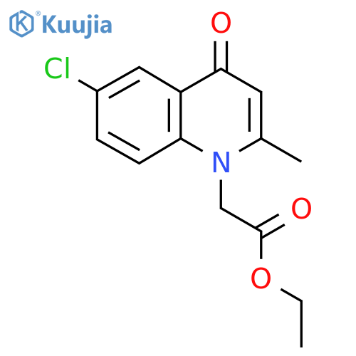 Ethyl 2-(6-chloro-2-methyl-4-oxoquinolin-1(4H)-yl)acetate structure