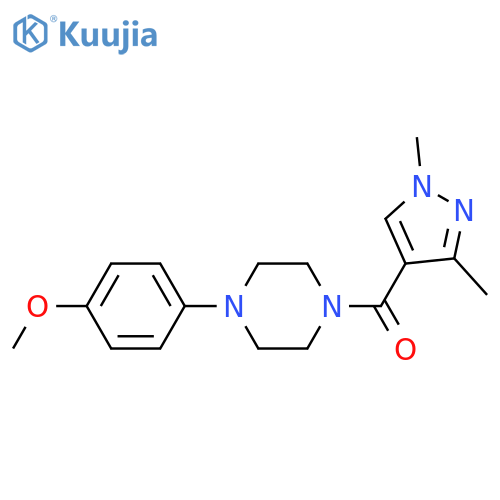 1-(1,3-dimethyl-1H-pyrazole-4-carbonyl)-4-(4-methoxyphenyl)piperazine structure