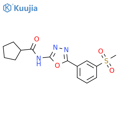 N-[5-(3-methanesulfonylphenyl)-1,3,4-oxadiazol-2-yl]cyclopentanecarboxamide structure