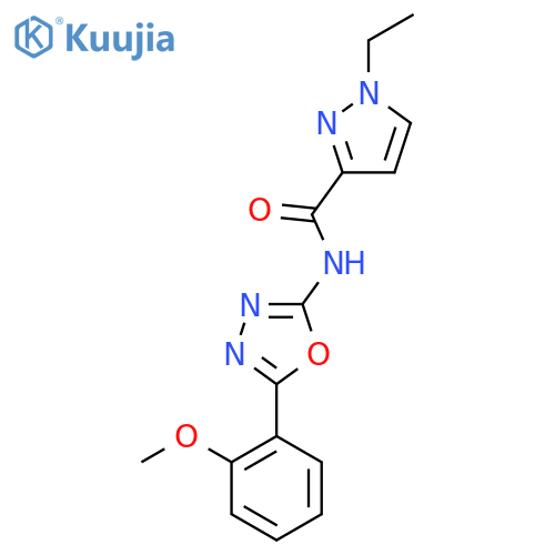 1-ethyl-N-5-(2-methoxyphenyl)-1,3,4-oxadiazol-2-yl-1H-pyrazole-3-carboxamide structure