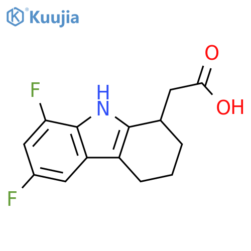 1H-Carbazole-1-acetic acid, 6,8-difluoro-2,3,4,9-tetrahydro- structure