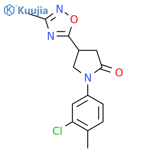1-(3-chloro-4-methylphenyl)-4-(3-methyl-1,2,4-oxadiazol-5-yl)pyrrolidin-2-one structure
