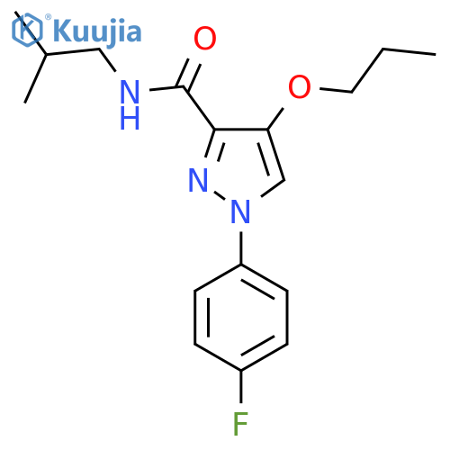 1-(4-fluorophenyl)-N-(2-methylpropyl)-4-propoxy-1H-pyrazole-3-carboxamide structure