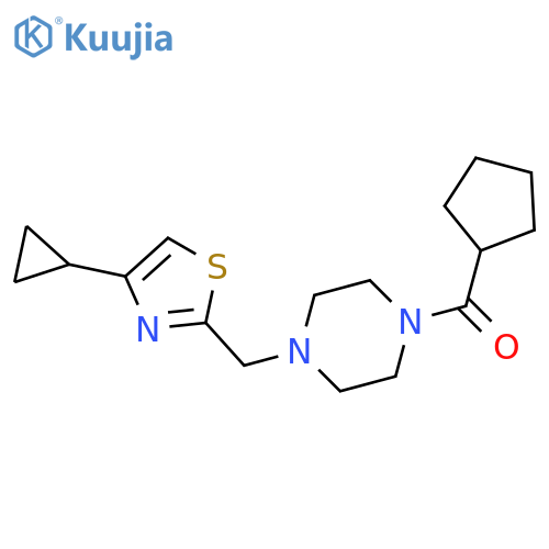 1-cyclopentanecarbonyl-4-(4-cyclopropyl-1,3-thiazol-2-yl)methylpiperazine structure