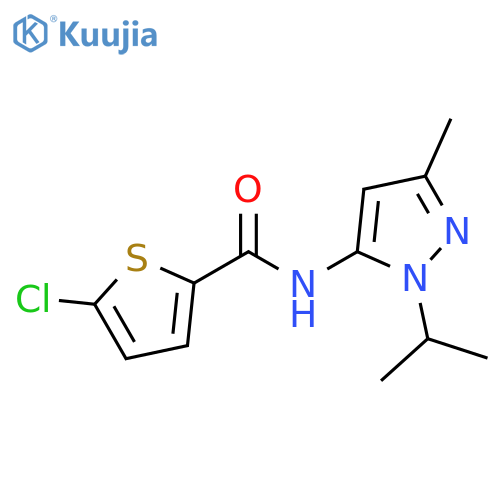 5-chloro-N-[3-methyl-1-(propan-2-yl)-1H-pyrazol-5-yl]thiophene-2-carboxamide structure