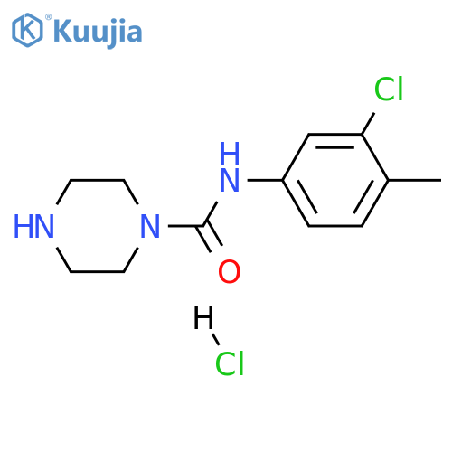 N-(3-chloro-4-methyl-phenyl)piperazine-1-carboxamide;hydrochloride structure