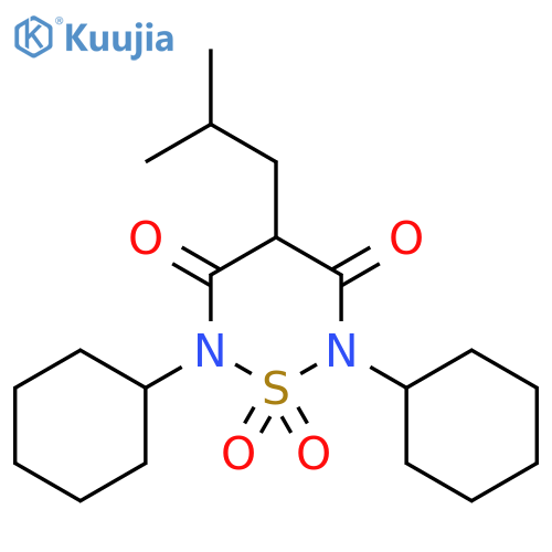 2H-1,2,6-Thiadiazine-3,5(4H,6H)-dione,2,6-dicyclohexyl-4-(2-methylpropyl)-, 1,1-dioxide structure