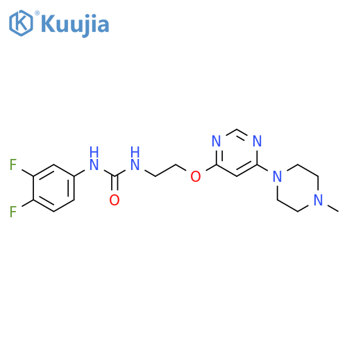 1-(3,4-difluorophenyl)-3-(2-{6-(4-methylpiperazin-1-yl)pyrimidin-4-yloxy}ethyl)urea structure
