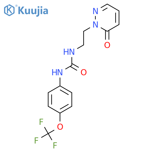 3-2-(6-oxo-1,6-dihydropyridazin-1-yl)ethyl-1-4-(trifluoromethoxy)phenylurea structure