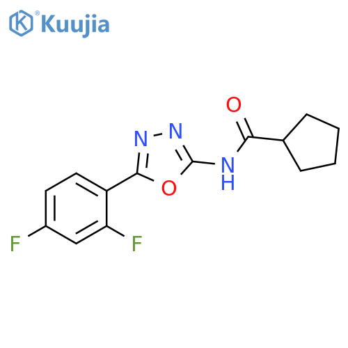 N-5-(2,4-difluorophenyl)-1,3,4-oxadiazol-2-ylcyclopentanecarboxamide structure