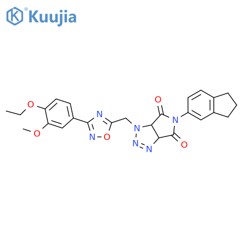 5-(2,3-dihydro-1H-inden-5-yl)-1-{[3-(4-ethoxy-3-methoxyphenyl)-1,2,4-oxadiazol-5-yl]methyl}-1H,3aH,4H,5H,6H,6aH-pyrrolo[3,4-d][1,2,3]triazole-4,6-dione structure