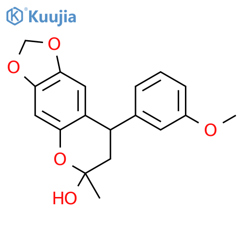 6H-1,3-Dioxolo[4,5-g][1]benzopyran-6-ol,7,8-dihydro-8-(3-methoxyphenyl)-6-methyl- structure