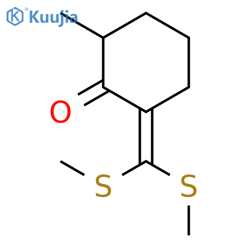 Cyclohexanone, 2-[bis(methylthio)methylene]-6-methyl-, (±)- structure
