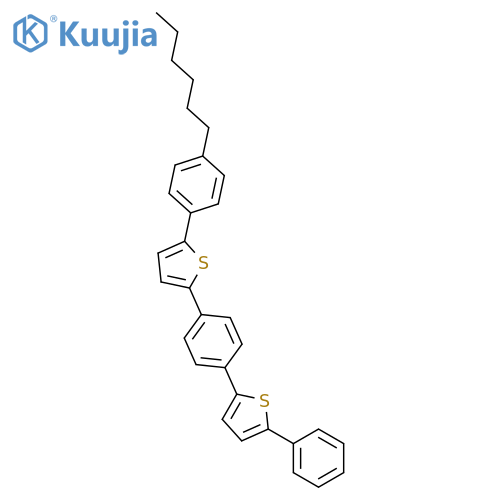 4''-Hexyl-1,4-bis(5-phenyl-2-thienyl)benzene (purified by sublimation) structure