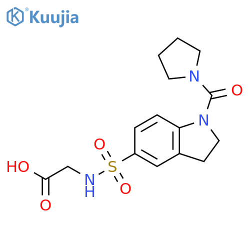 N-{[1-(pyrrolidin-1-ylcarbonyl)-2,3-dihydro-1H-indol-5-yl]sulfonyl}glycine structure