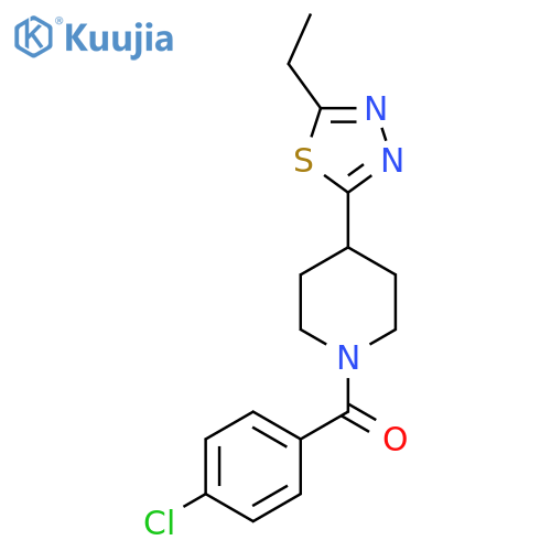 1-(4-chlorobenzoyl)-4-(5-ethyl-1,3,4-thiadiazol-2-yl)piperidine structure