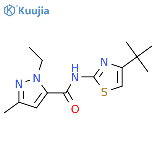 N-(4-tert-butyl-1,3-thiazol-2-yl)-1-ethyl-3-methyl-1H-pyrazole-5-carboxamide structure