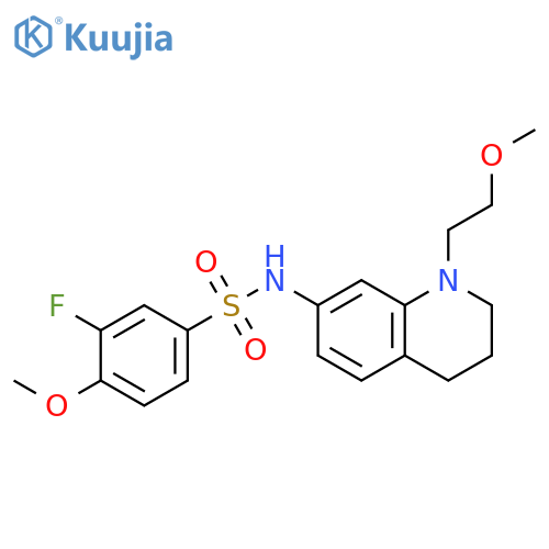 3-fluoro-4-methoxy-N-1-(2-methoxyethyl)-1,2,3,4-tetrahydroquinolin-7-ylbenzene-1-sulfonamide structure