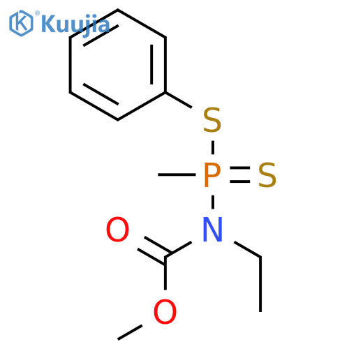 Carbamic acid, ethyl[methyl(phenylthio)phosphinothioyl]-, methyl ester structure