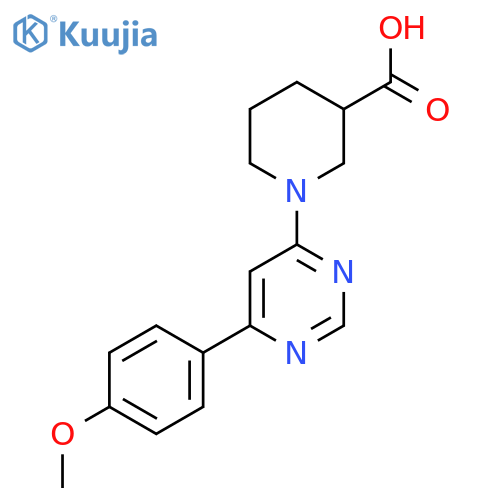 1-[6-(4-methoxyphenyl)pyrimidin-4-yl]piperidine-3-carboxylic acid structure