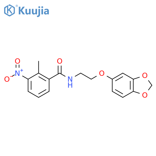 N-2-(2H-1,3-benzodioxol-5-yloxy)ethyl-2-methyl-3-nitrobenzamide structure