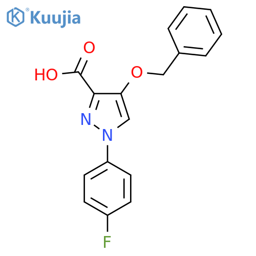 4-(benzyloxy)-1-(4-fluorophenyl)-1H-pyrazole-3-carboxylic acid structure