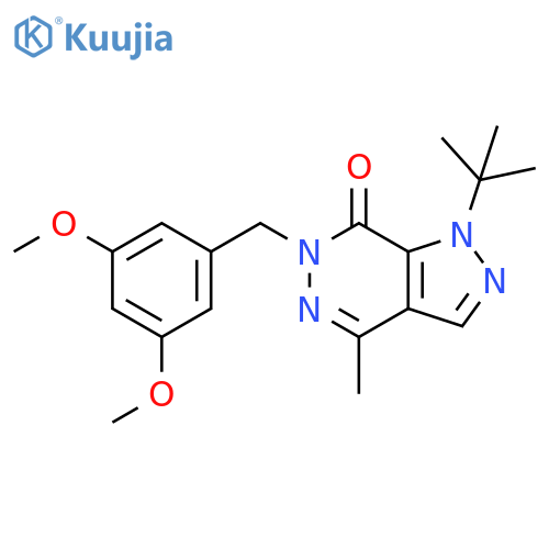 1-tert-butyl-6-(3,5-dimethoxyphenyl)methyl-4-methyl-1H,6H,7H-pyrazolo3,4-dpyridazin-7-one structure