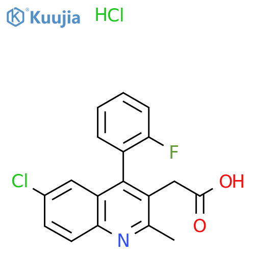 2-[6-Chloro-4-(2-fluorophenyl)-2-methylquinolin-3-yl]acetic acid hydrochloride structure