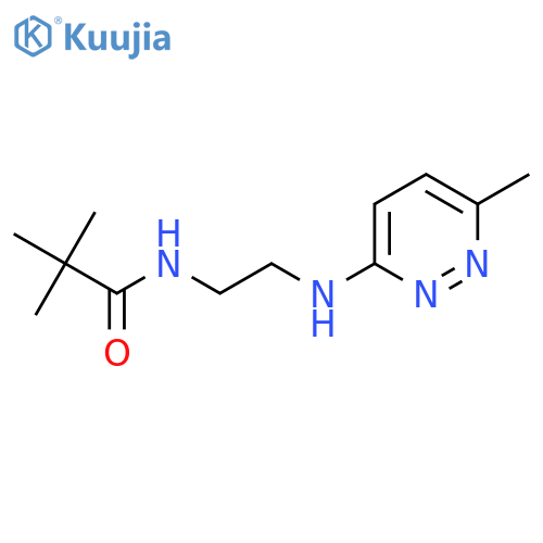 2,2-dimethyl-N-{2-(6-methylpyridazin-3-yl)aminoethyl}propanamide structure