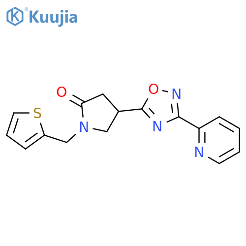 4-3-(pyridin-2-yl)-1,2,4-oxadiazol-5-yl-1-(thiophen-2-yl)methylpyrrolidin-2-one structure